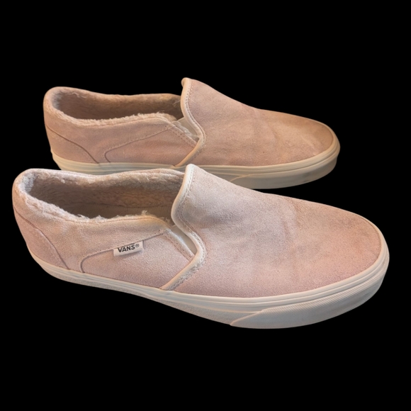 VGUC Vans Pink Suede Slip-On Sneakers Size Women's 10 - Picture 2 of 6